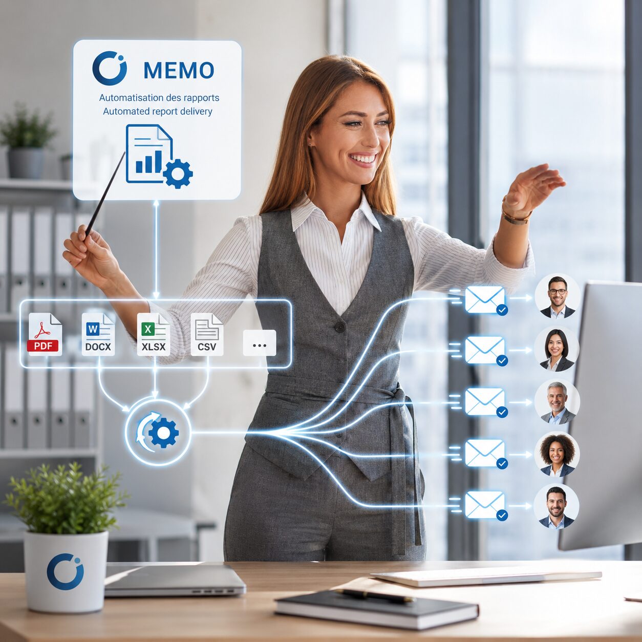 automated report delivery with MEMO for businesses